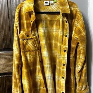 Quiksilver Mustard Plaid Shirt Jacket